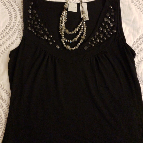 Emma James large designer black sleeveless blouse - Picture 2 of 8